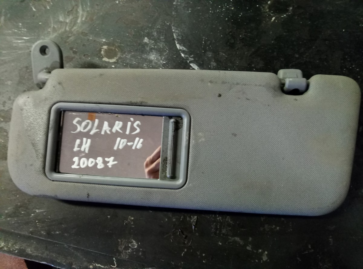 Козырек солнцезащитный LH Hyundai Solaris 2011-2016 на Hyundai Solaris 