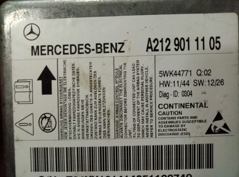 Блок управления AIR BAG Mercedes-Benz E-Class W212,S212,C207 2009-2016 на Mercedes-Benz E-Class W212,S212,C207